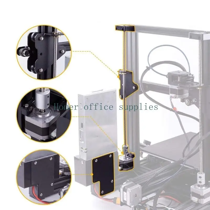 

K43B Dual Z-axis Upgrade For Ender-3 3Pro 3D Printer Dual Z-axis Stepper Motor DIY with 365mm Screw Metal Plate