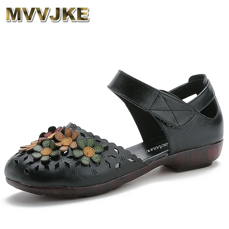 

Women's Leather Shoes Flat Bottom Ladies Mom Shoes Soft Sandals Woman Shallow Comfort Shoes Female Sneaker