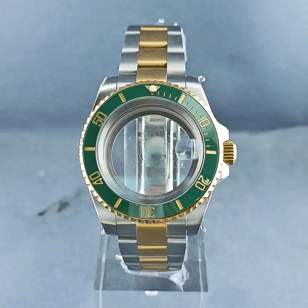 40mm Silver Gold NH34 NH35 NH36 นาฬิกาเหมาะกับ NH34 NH35 NH36 การเคลื่อนไหว, 120 คลิก, ตัวเรือนสแตนเลส, กระจกแซฟไฟร์