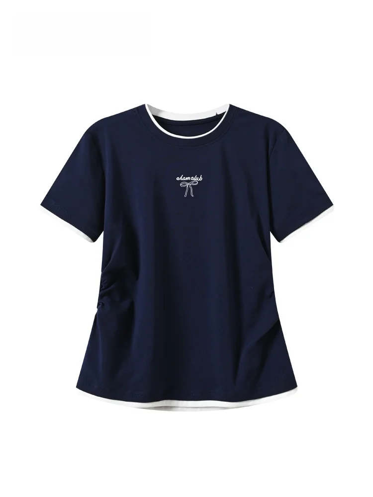 

Loose Short Sleeve round Neck T-Shirt Women's Summer New Style plus Size Casual Versatile Slimming Cotton Top for plus Size