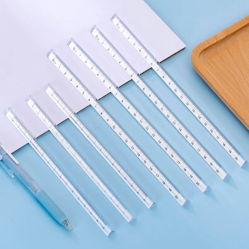 

10pcs Scale Ruler Clear Triangular Plastic Drawing Student Transparent Measurement Tool Crafted Long Term Use Easy