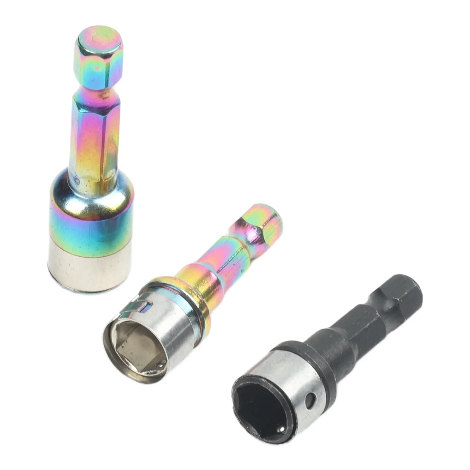 2/3pcs Hexagon Socket Adapter 8mm Nut Driver Socket Adapter No-magnetic Steel Ball Sleeve Quick Release High Torque Socket Bit