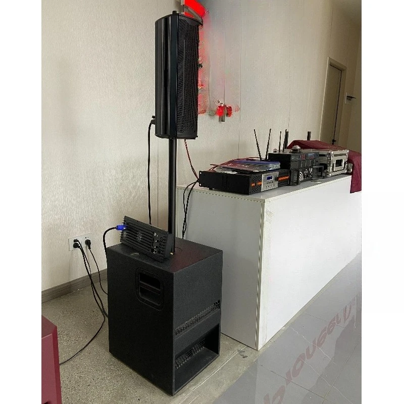 180W Dual 4.5 Inch Aluminum Cabinet Column Speaker Wide Coverage 65Hz-19.5kHz Professional Indoor Outdoor Audio Device
