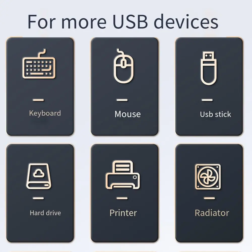 4/7 Ports USB Docking Station Buntes Licht Typ C USB Splitter Adapter PD Netzteil Stabilisieren USB 3.0 HUB Splitter