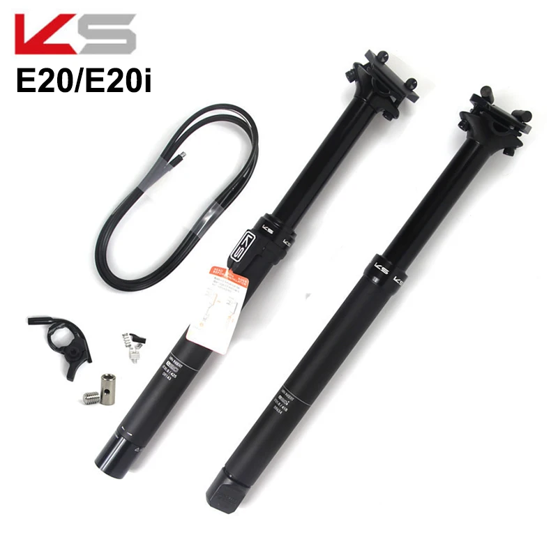 KS Adjustable Seat Post Bicycle 30.9mm 31.6mm External/Internal Wiring Remote Control MTB Mountain Bike Alloy Dropper Seatpost