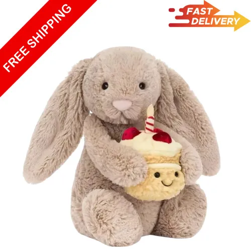 

Jellycat Bashful Beige Bunny «День рождения» — совершенно новый с бирками — FAST DISPTACH DE