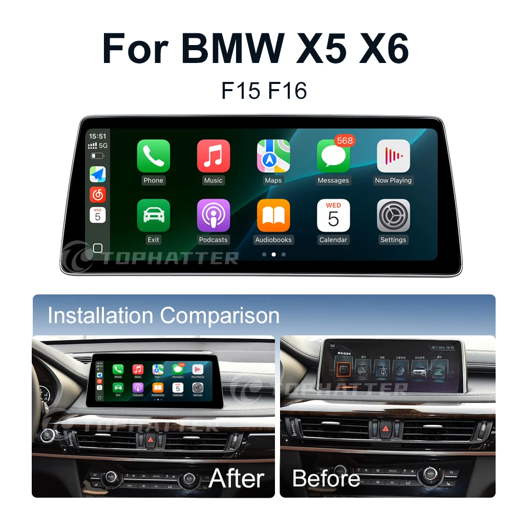 

10.25" CarPlay for BMW X5 F15 X6 F16 2K HD Touchscreen Multimedia Stereo CarPlay Multimedia 668S Head Unit GPS