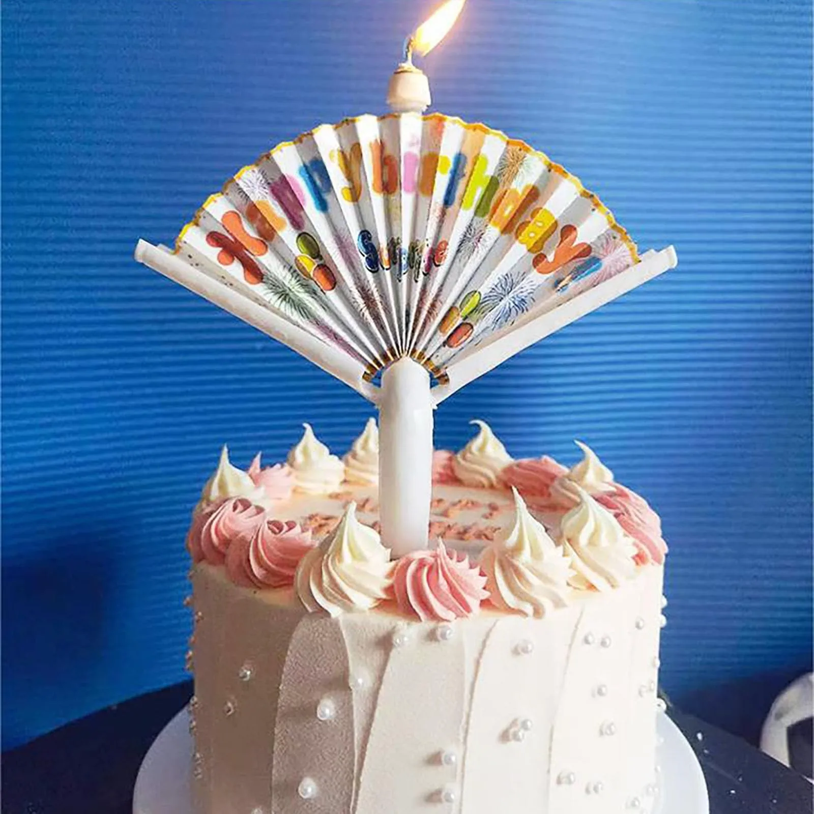 Clown Fan Surprise Candle Creative Party Birthday Cake Cake Happy Happy Decoration Fan andle Birthday Funny Clown Decoratio