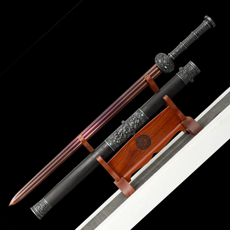 Chinese Swords Antique Handicraft Article 1060 Red Blade Home Decoration Art Props Sword No Sharp