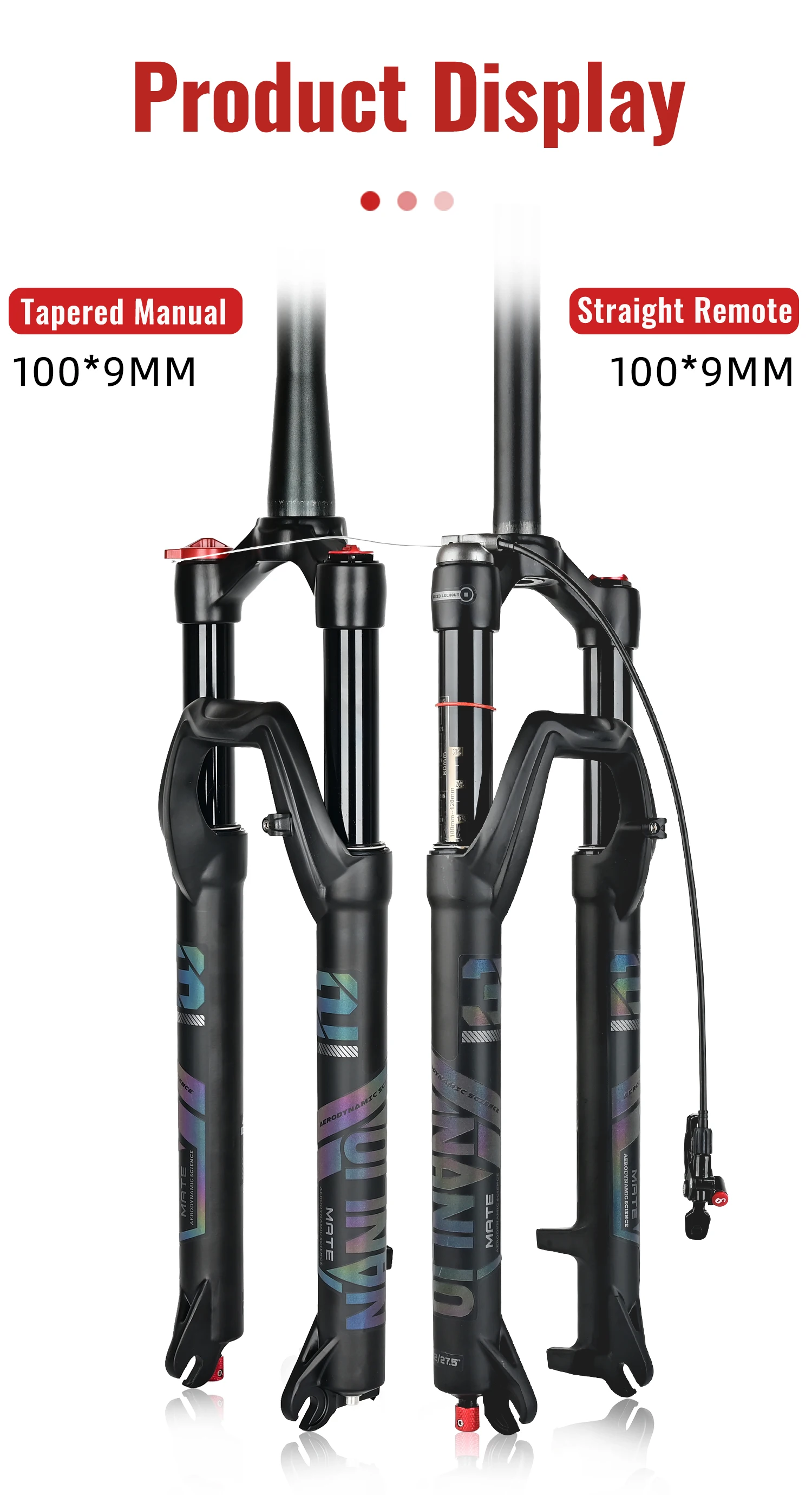 NANLIO X7 Fahrrad-Luftgabel, Rückprall-Einstellung, 26/27,5/29 Zoll, gerade/konisch, RL/LO MTB-Fahrradgabel, 120 140 mm, Reisen – Detail 14