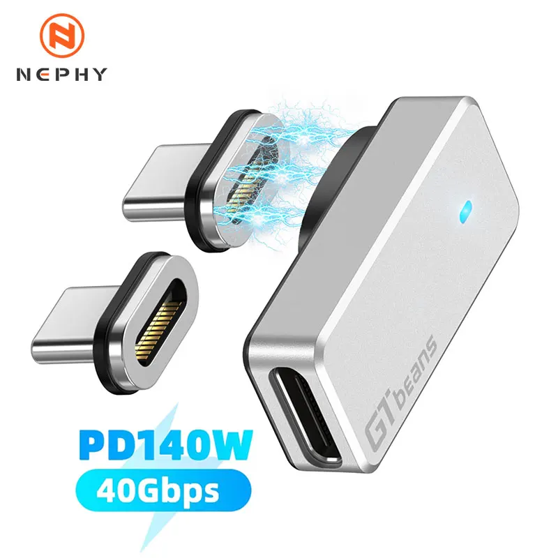 Магнитный Адаптер Usb C 24pin Type C Pd 140 Вт Быстрая Зарядка Usb 4.0 40 Гбит/с Видеовыход 4k 60 Гц Для Macbook Pro Steam Deck