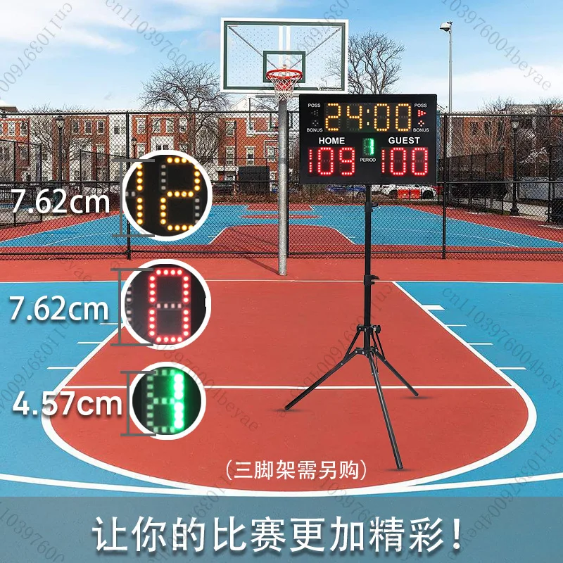 Trépied de comptage de basket-ball, tableau de bord numérique électronique multifonctionnel Portable à Diode électroluminescente murale avec télécommande