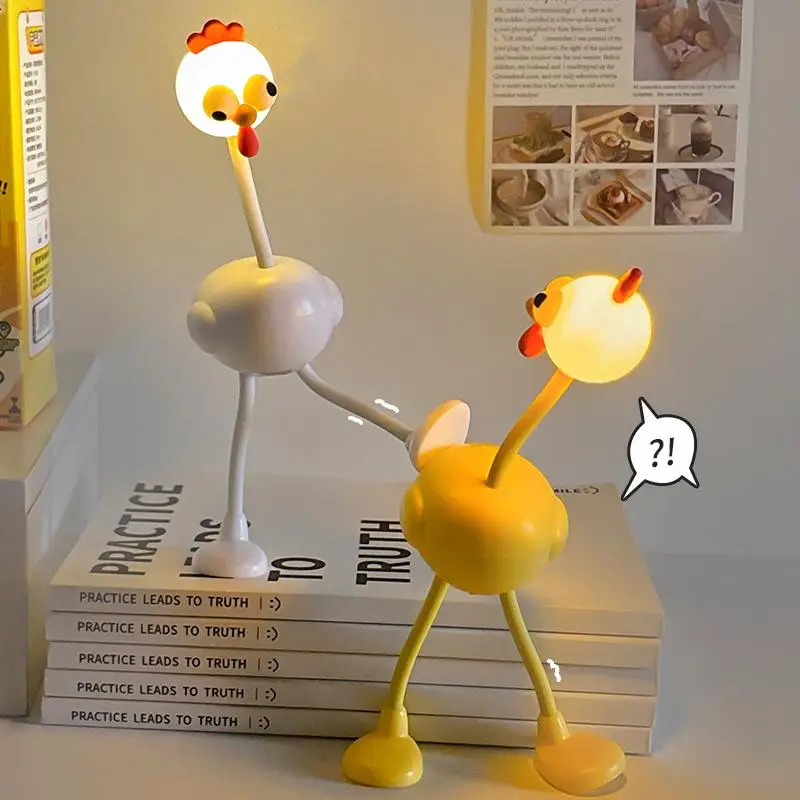 1PCS Cartoon Chicken Night Light Cute Bedside Lamp with Gentle Illumination for Kids  for Bedroom Desk and Nursery Decor