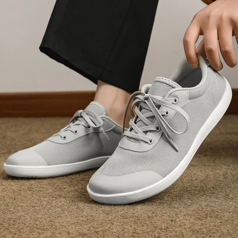 Zapatos anchos para hombre, zapatillas minimalistas para caminar al aire libre, transpirables y cómodas, talla grande, 2024