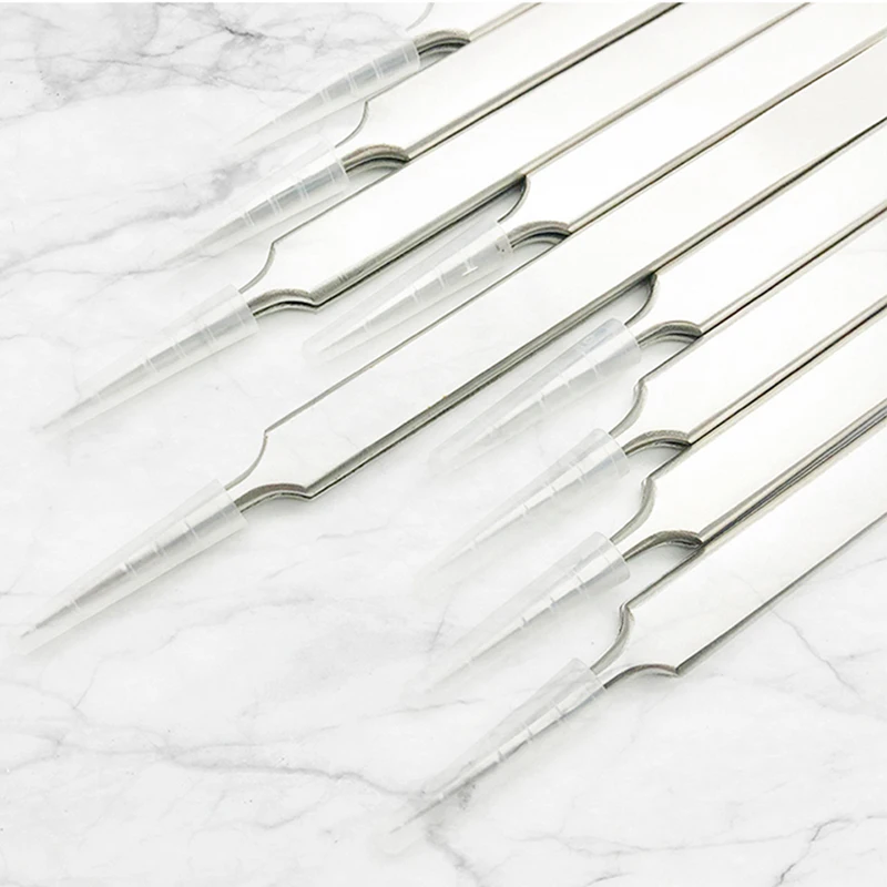 Metal anti-static straight tip tweezers sharp point Lengthen precision welding electronic ESD tweezers for soldering smd tools
