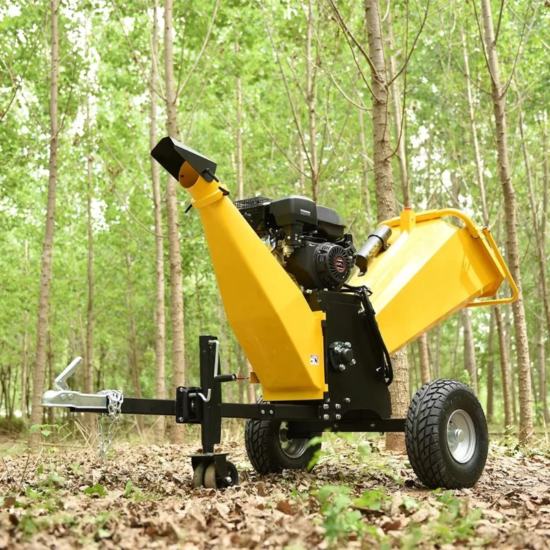 

Trailer Mounted Heavy Duty Engine Motor Wood Chipper Log Tree Branch Wood Chipper Shredder Machine