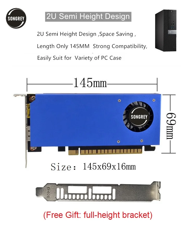 Imagem -05 - Songrey Gtx 1050 ti 1050 gt 1030 rx 550 Multi-display Placa Gráfica gb Gddr5 Gpu Nvidia Hdmi Multi Tela Emenda Placa de Vídeo Vídeo Wall Display