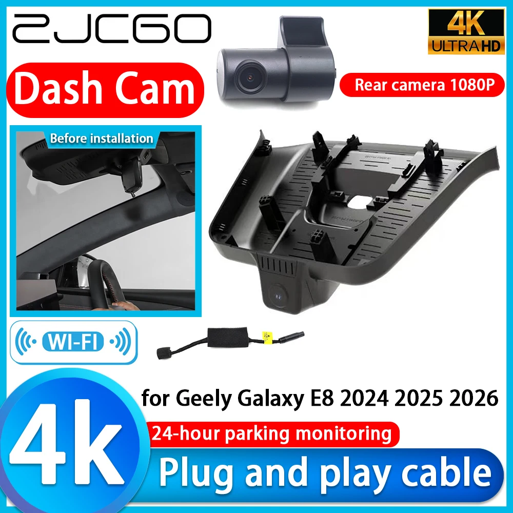 ZJCGO para Geely Galaxy E8 2024 2025 2026, Cámara para Auto DVR 4K, Cámara UHD 2160P con Lente Sony, Grabación de Video con Monitoreo 24h