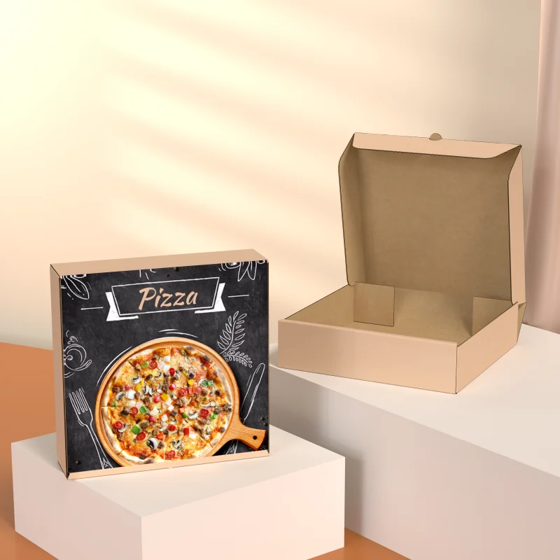 Minimum Order 500pcs Custom Logo Pizza Boxes Packaging Wholesale Cardboard Food Baking Box New Design Packaging Box for Pizza 