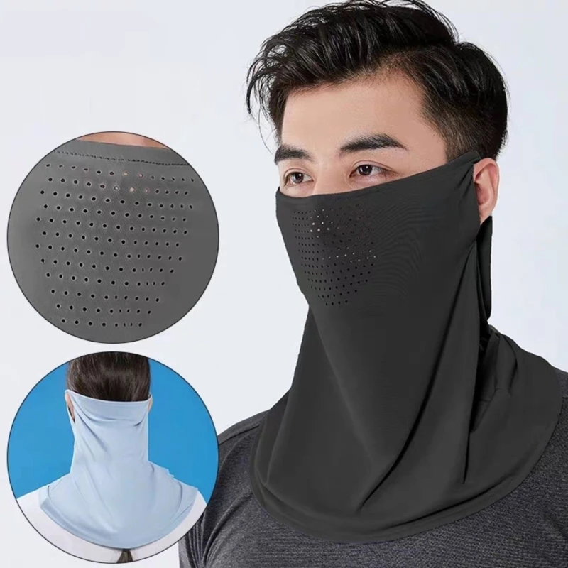 Fietsen Gezichtsmasker Absorberen Zweet Ademend Vissen Training Sport Uv Gezicht Sjaal Hals Gaiter Zomer Gezicht Bandana Vrouwen Mannen 2024