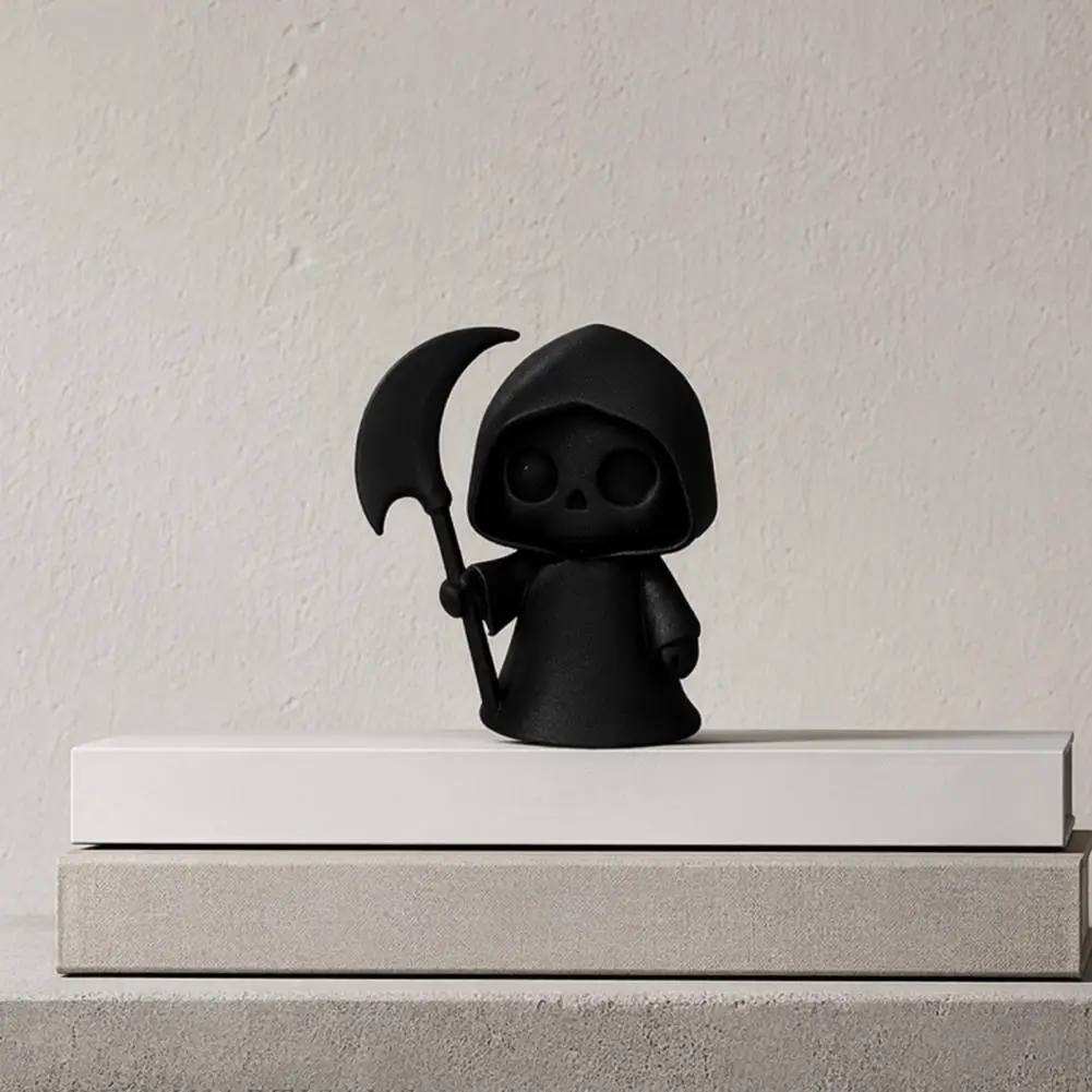 One-piece Molded Ornament 3d Printed Ghost Figurine Mini Halloween Reaper Statue Cute Desktop Ornament for Office Study Room