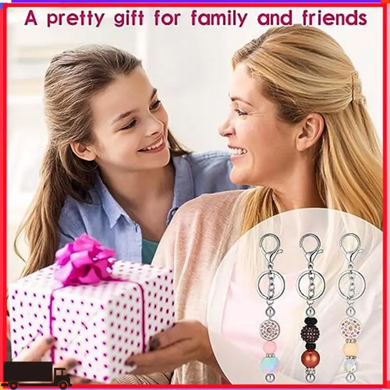 

Premium Supplies Includes Beaded Keychains Resealable Bags For DIY Craft Keychain Projects Pendant Gift