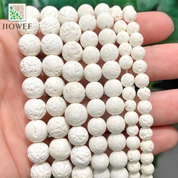 Natural Volcanic Rock Stone Beads Lava Hematite Round Loose Beads DIY Bracelet Necklace For Jewelry Making 15'' Inch 4/6/8/10mm