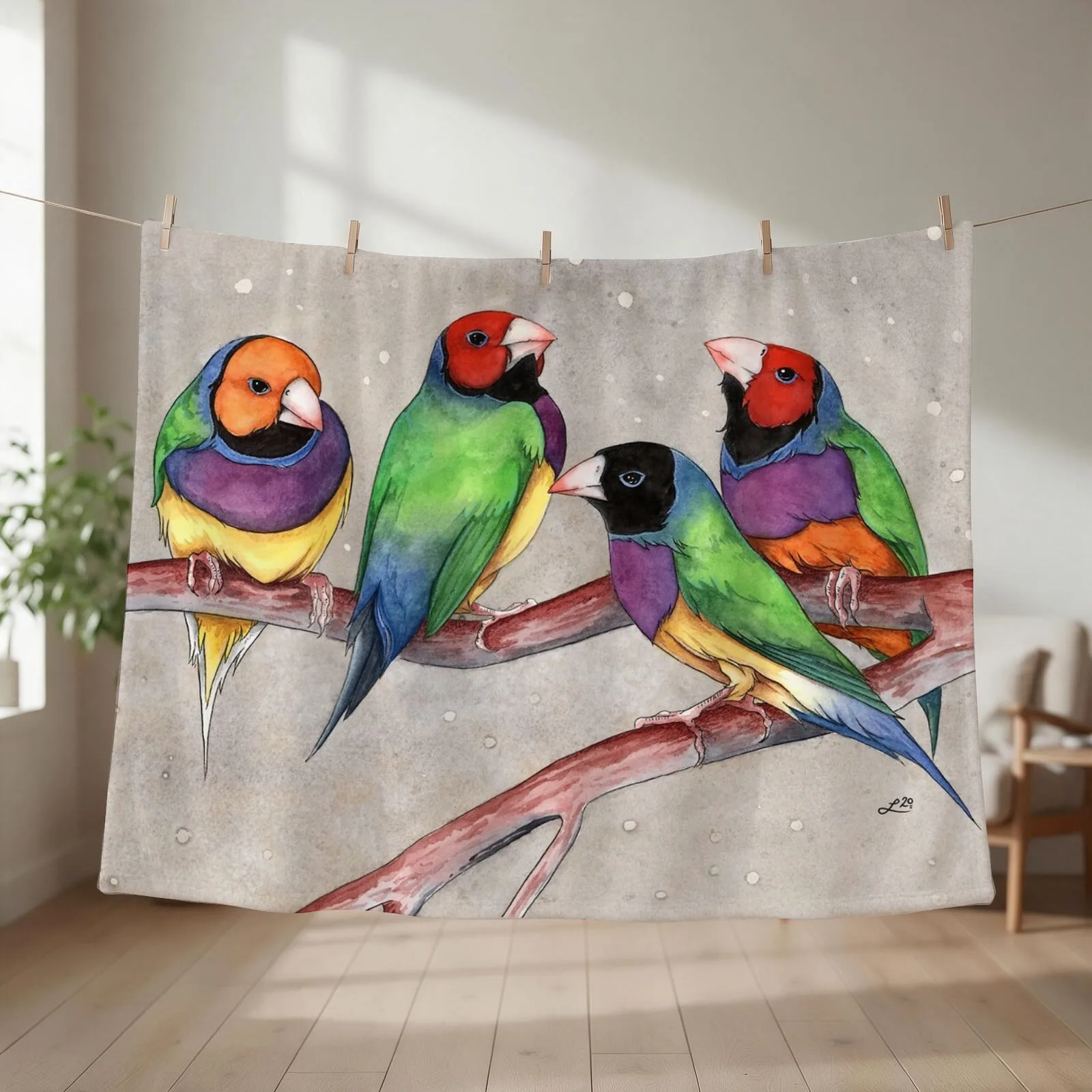 Gouldian Finch Throw Blanket Luxury Luxury Thicken Blankets For Bed Personalized Gift Blankets