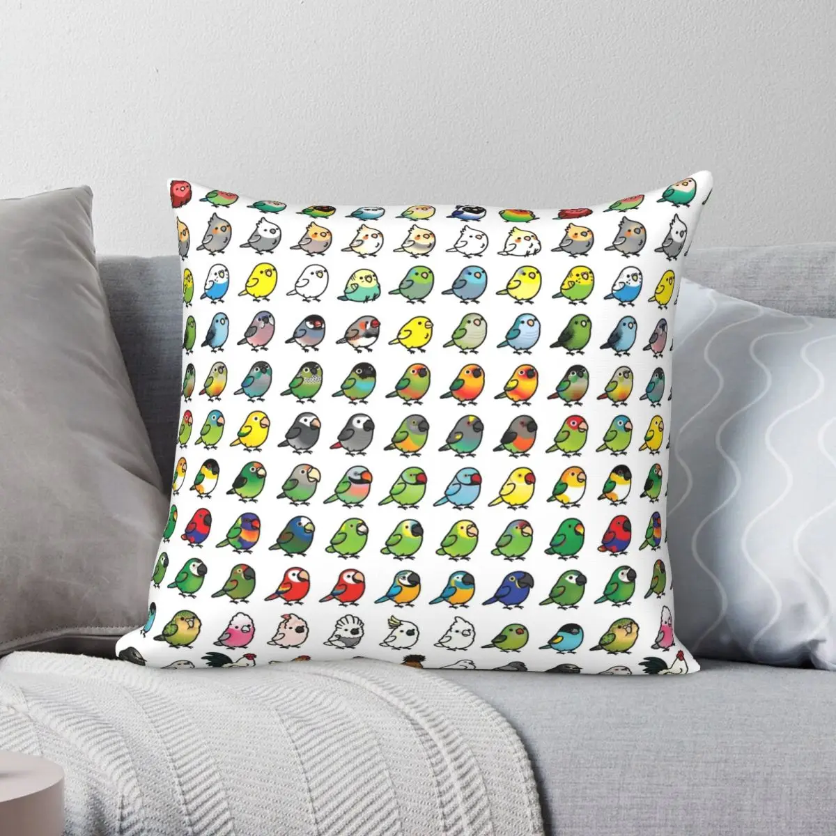 Everybirdy Collection Square Pillowcase Polyester Linen Velvet Creative Zip Decor Pillow Case Sofa Seater Cushion Cover