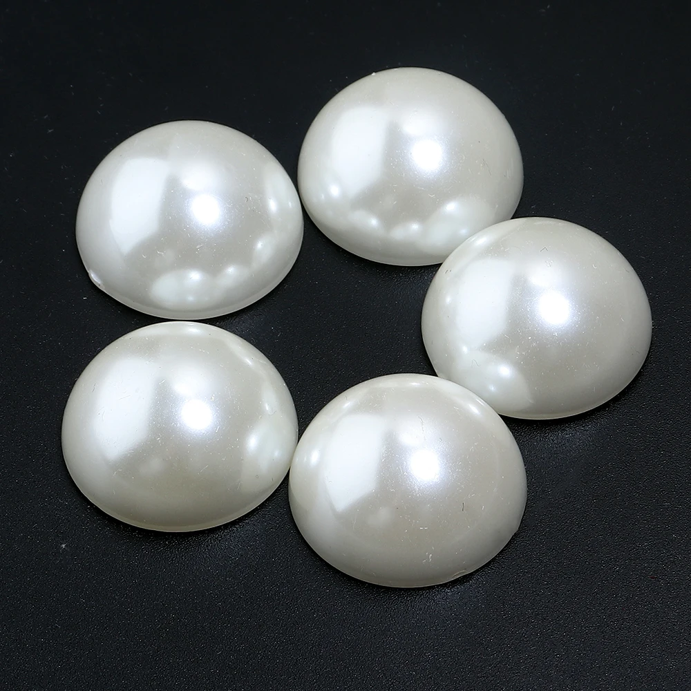 50-500 Stück/Los Halbrunde ABS-Imitationsperlen Flache Cabochons Lose Perlen DIY Handwerk Kopfschmuck Zubehör Schmuckherstellung – Detail 4