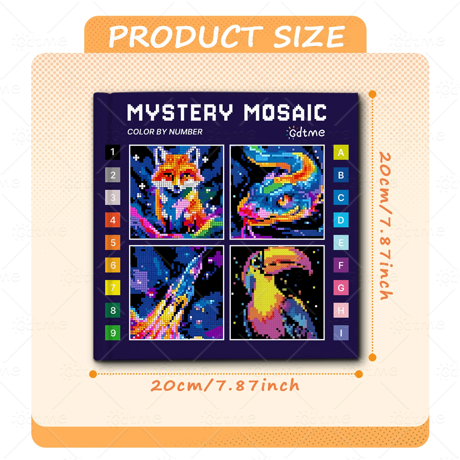 1 Stück MYSTERY MOSAIC Tier-Malbuch, Kunstwerk für Erwachsene, DIY-Malerei, Zeichnen, Ausmalen nach Zahlen – Detail 4
