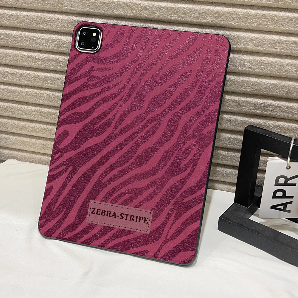 Aesthetic Tablet Case for Apple iPad Pro 9.7 10.5 12.9 13 Air 2 3 11 13 mini 4 5 6 7 Shell Maroon Zebra Niche Premium Style