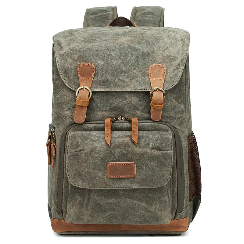 Multifunctional Canvas Camera Bag Waterproof Large Capacity Outdoor Professional DSLR Photography Travel Backpack
