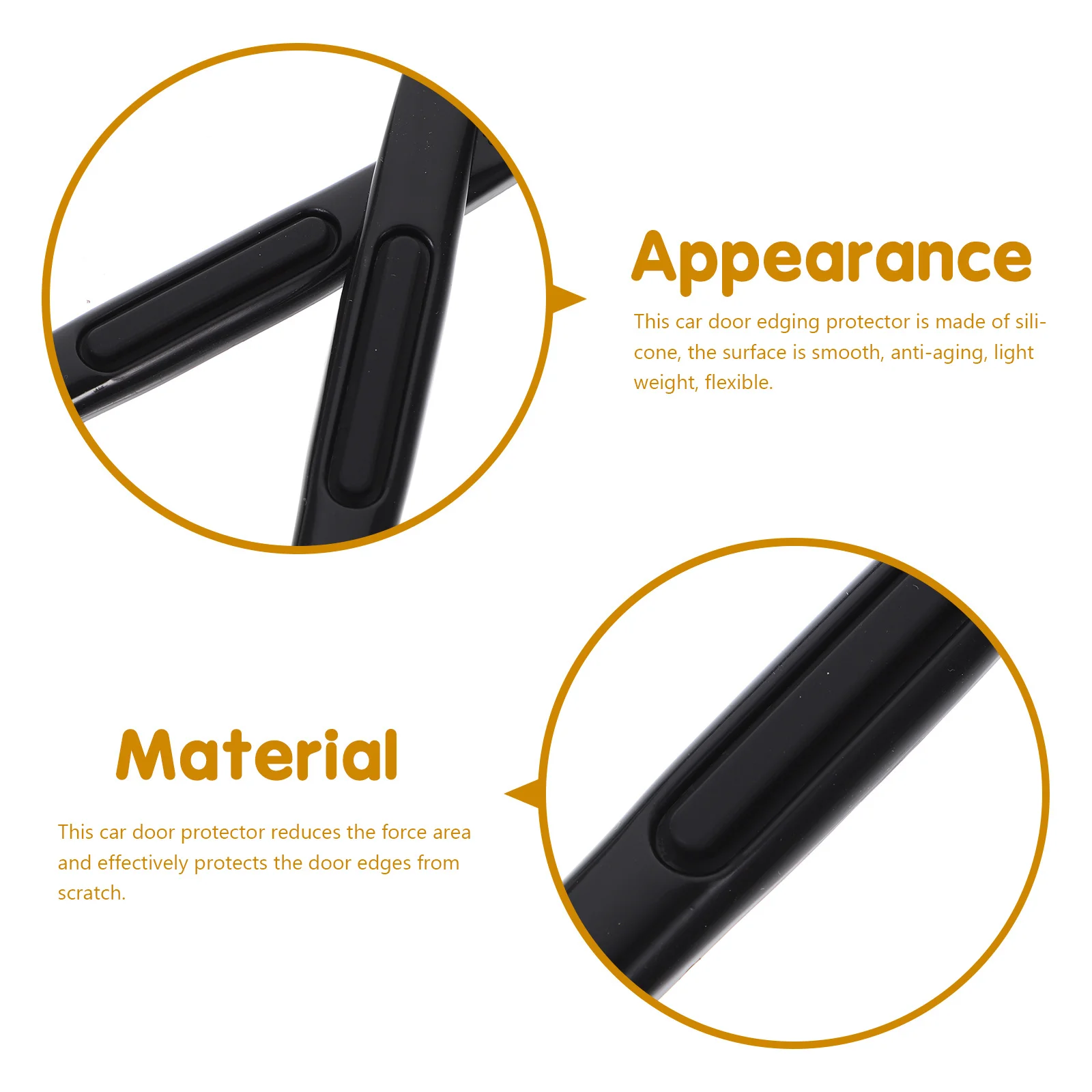 

2pcs Car Edging Protector Silicone Anti-Collision Door Guard Scratch Proof Auto Body Trim Accessory