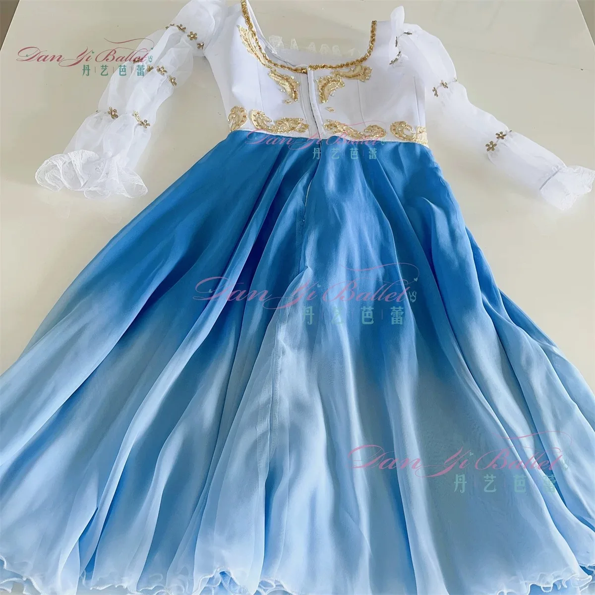 Danyi Swan Lake escena vestido de ballet vestido de gasa azul falda de rendimiento de competición personalización profesional