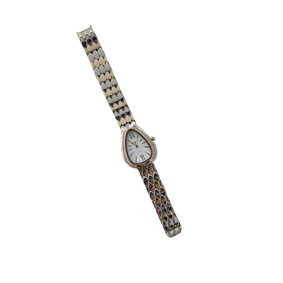 

Женские часы с серпантиновым циферблатом, римский стальной ремешок, инкрустированный бриллиантами, деловые водонепроницаемые кварцевые часы