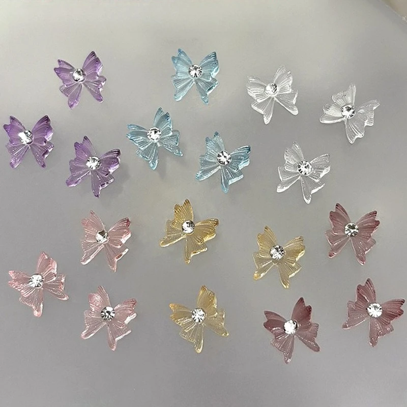 Eis Transparent Harz Schmetterling Glitter Strass Nail art Dekoration Maniküre Werkzeug Kristall Zubehör Glänzenden Zirkon Großhandel