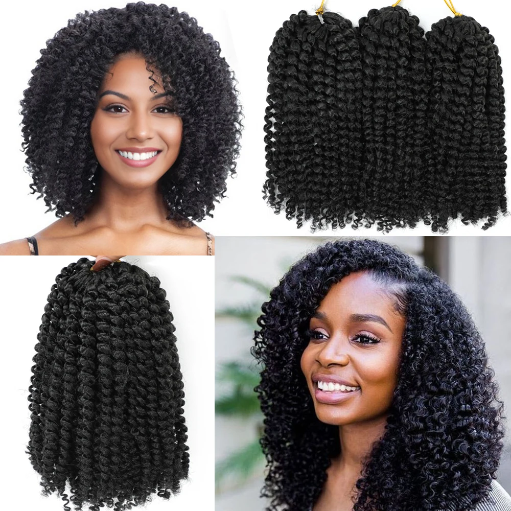 Marlybob Curly Crochet Hair Soft Kinky Curls Braiding Hair meche cheveux a tresser Synthetic Short Passion Twist Hair Extensions