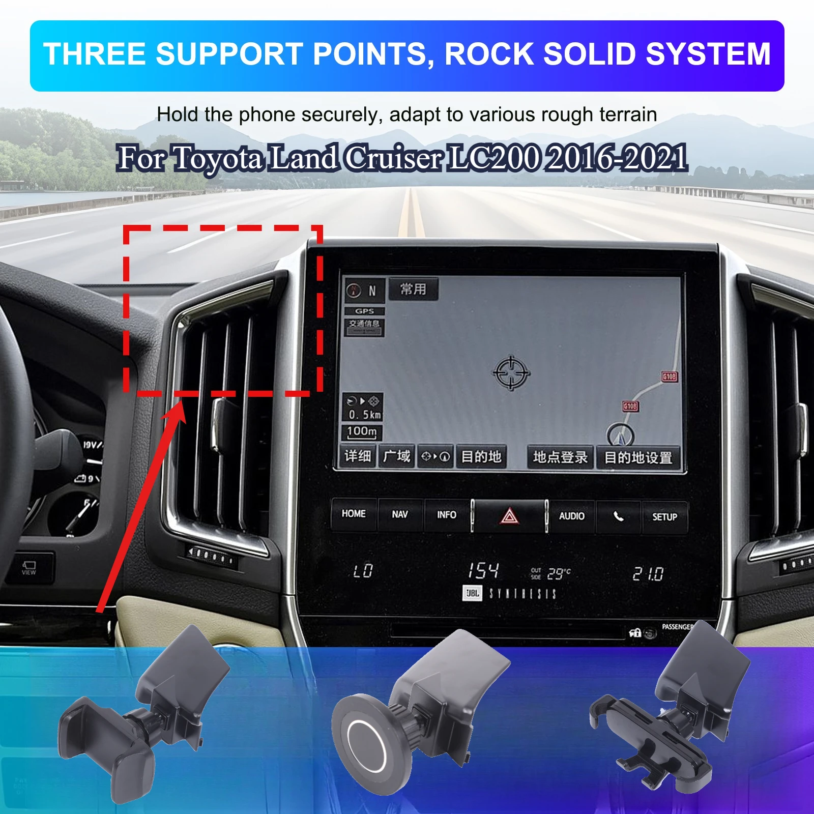 

Special Phone Holder For Toyota Land Cruiser LC200 J200 2016 2017 2018 2019-2021 Magnetic Car Phone Mount tools Accessories