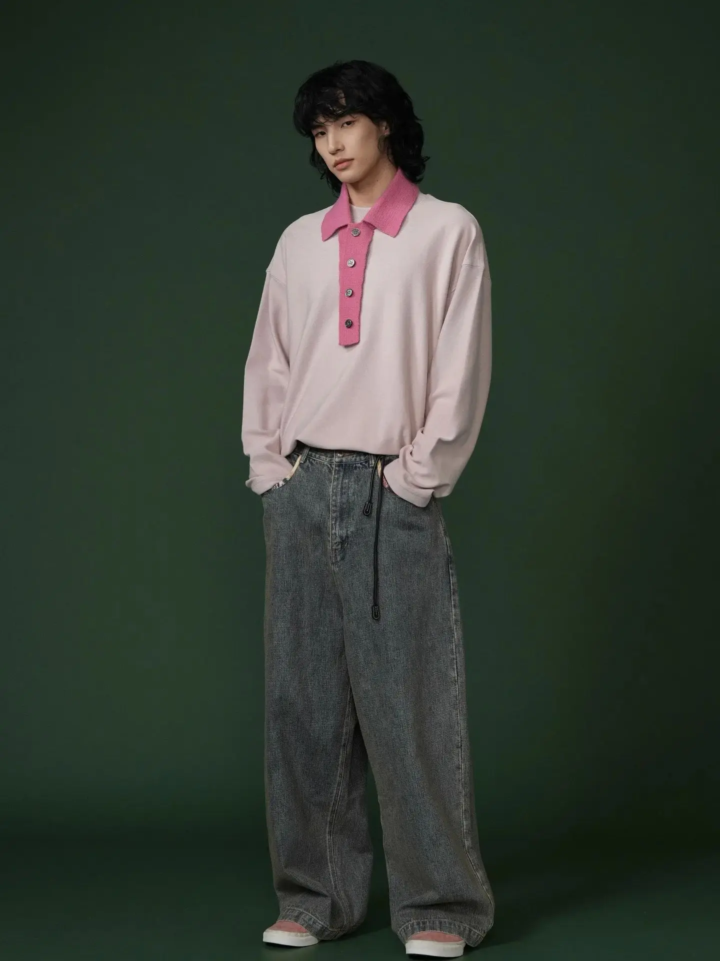

ANEWSTUDIO 2025 Autumn/Winter New Collection - Classical Style Classic Fashion - Vintage Washed Bamboo Stripe Loose Denim Pants