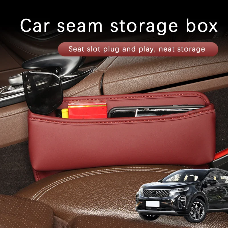 

Car Seat Gap Storage Box Driver Front Auto Seat Gap Filler Organizer Wallet Keys Card Storage Box For Kia KX5