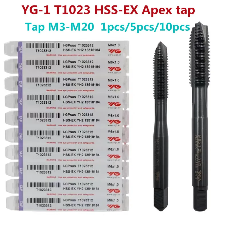 100% Original YG-1 T1023 HSS-EX Apex Tap M2 M2.5 M3 M3.5 M4 M5 M6 M7 M8 M10 M12 M14 M16 M18 M20  Processing: Stainless Steel