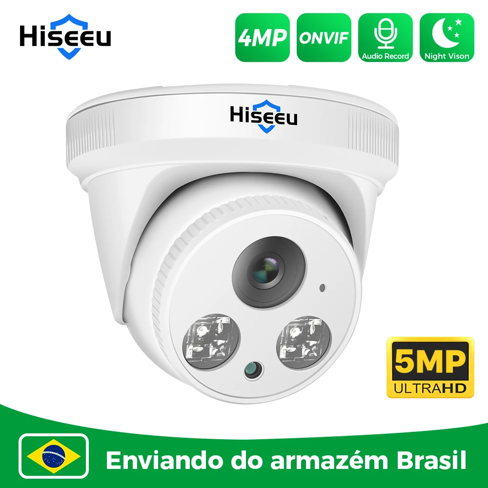 

Hiseeu 3MP 5MP POE Audio IP Camera Surveillance One Way Audio Dome Night Vision Indoor Home CCTV Cams ONVIF H.265 XMEye Pro