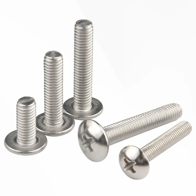 M3 M4 M5 M6 M8 304 Stainless Steel Cross Recessed Phillips Truss Head Large Flat Round Head Screw Bolt Length 4mm-50mm