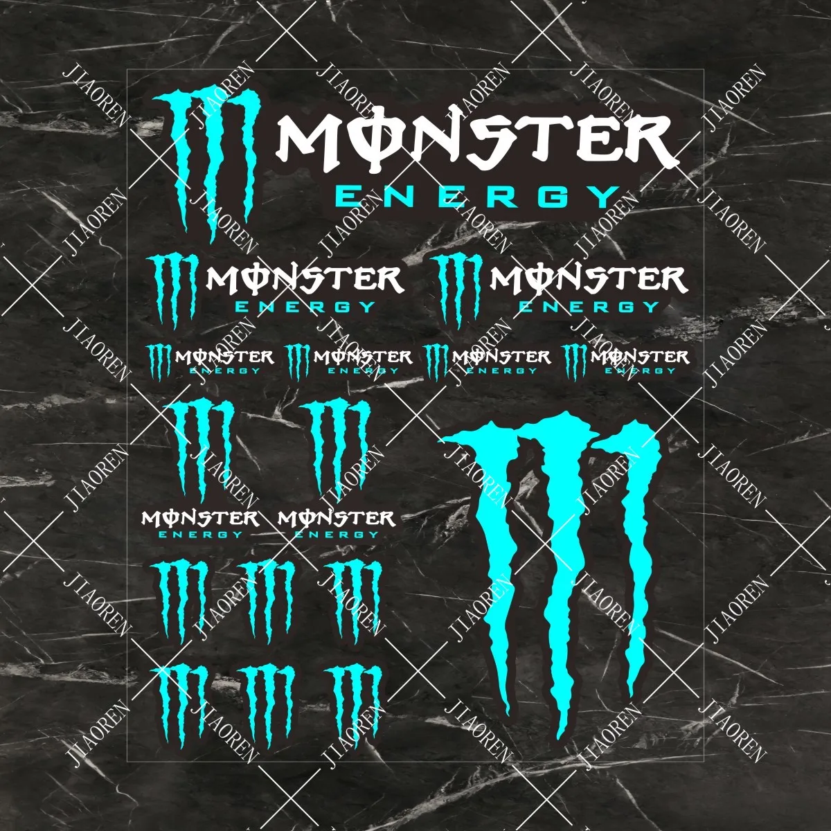 ملصقات عيد الميلاد مونستر إنيرجي للدراجات النارية شعار Decomanía Emblema Helco مقاومة للماء