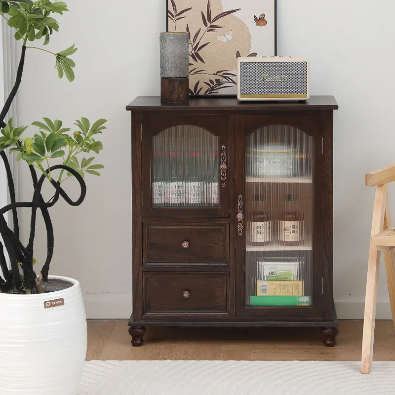 

*/*Tea Cabinet Solid Wood Dining Side Cabinet Cupboard Kitchen Cabinet Locker Against The Wall Wine Storage