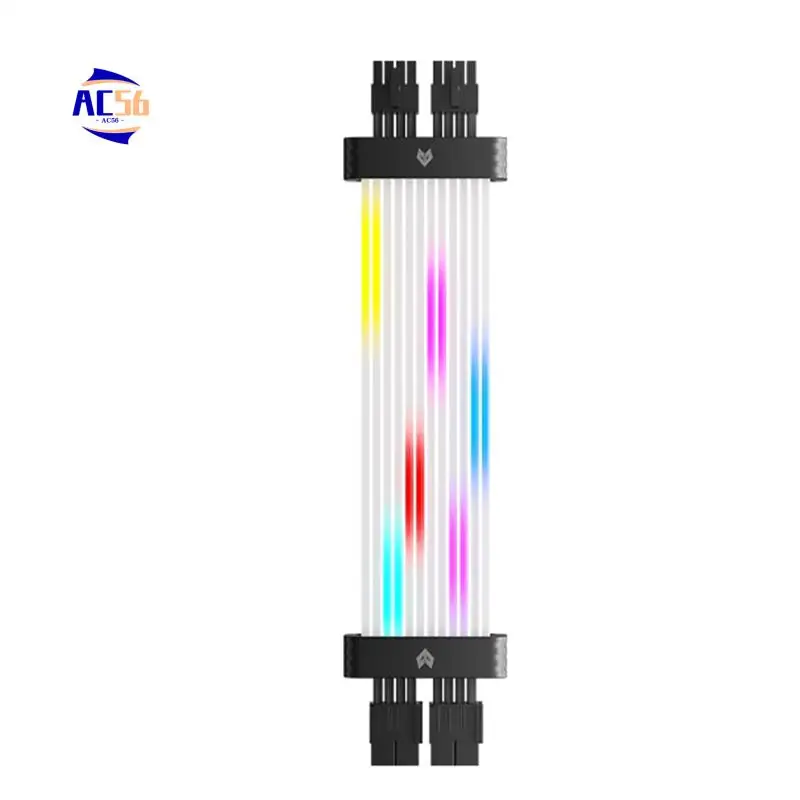 

AC56-Dual 8Pin ARGB Graphics Card Power Supply Cable RGB Power Extension Cable RGB PSU Cable For 30XX 40XX Graphics Cards