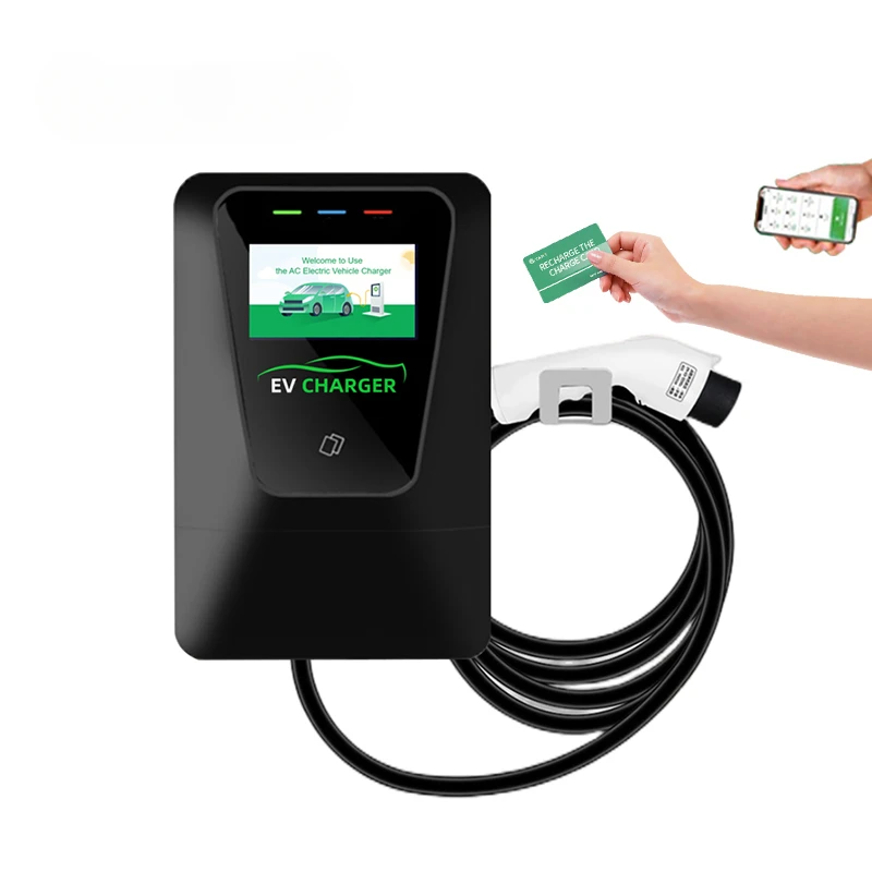 Fast EV Charging Station 22kw 32A 3 Phase Wallbox Type2  Level2  App Rfid Card  Ac Electric Car Charger European Standard