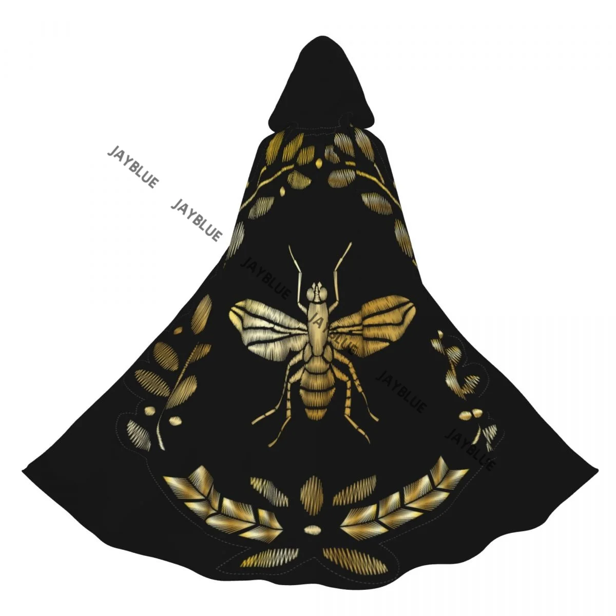 

Adult Cloak Cape Hooded Embroidered Bee Medieval Costume Witch Wicca Vampire Elf Purim Carnival Party