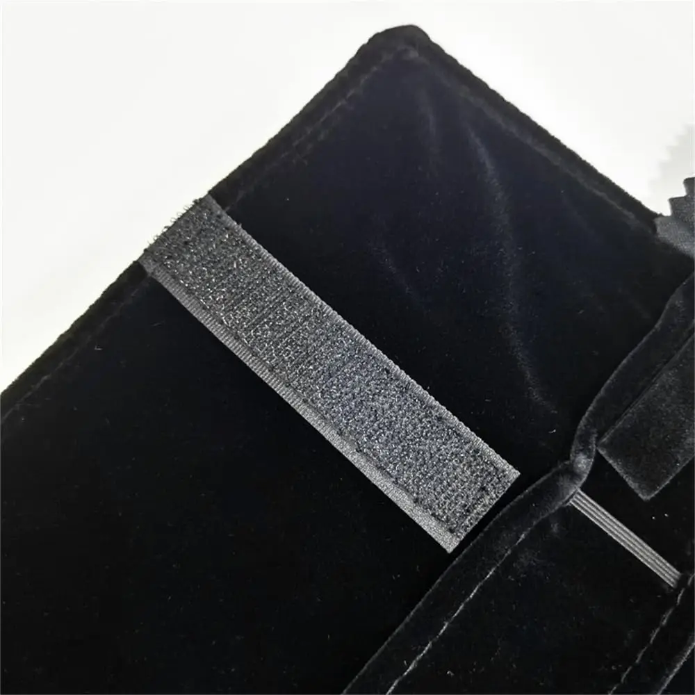 حقيبة تخزين للسفر على شكل قلادة آمنة غير قابلة للتشابك، حامل 16 سلسلة (بولي يوريثان رمادي ومخمل أسود) #6